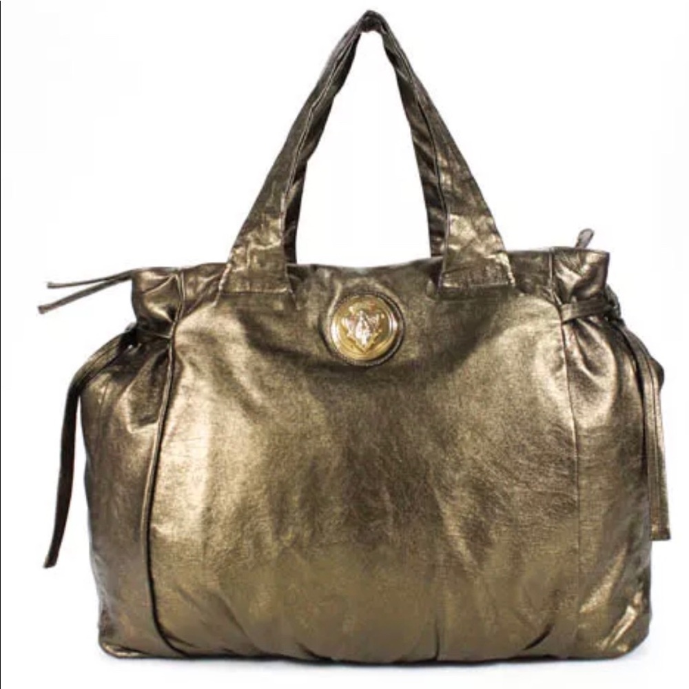 Gucci Bronze Leather Hysteria Tote Handbag Purse